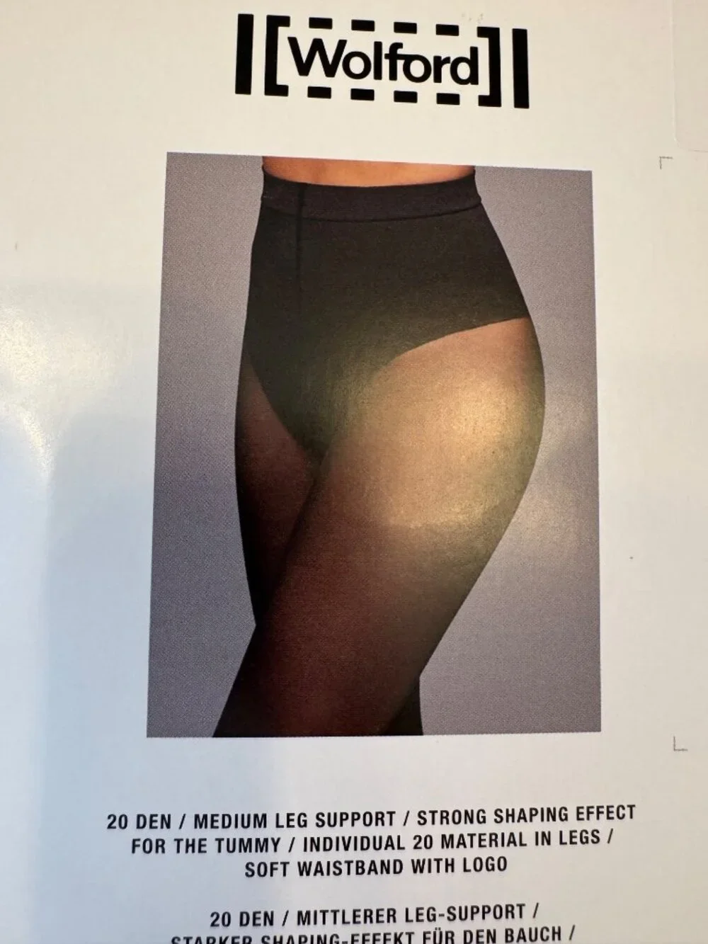 Wilford Tummy 20 Control Top Tights Size Medium Black NWB 18517